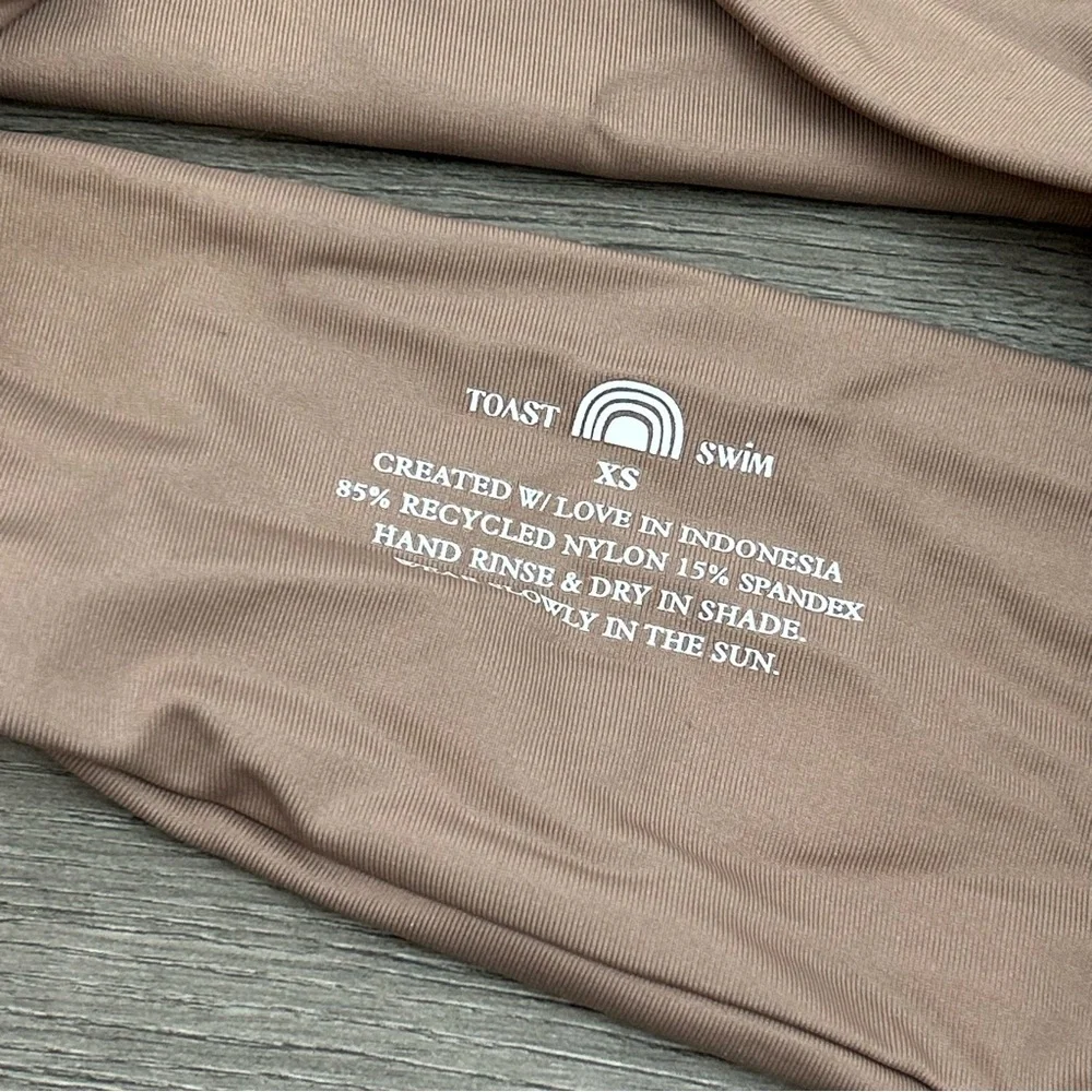 NWT toast swim bikini top size  XS apex‎ women’s halter Brown Tan